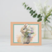 Sweet Bunny & Wildbloemen IV Briefkaart (Staand voorkant)