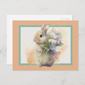 Sweet Bunny & Wildbloemen IV Briefkaart (Voorkant / Achterkant)