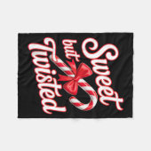 Sweet But Twisted Candy Cane Funny Christmas  Fleece Deken (Voorkant (Horizontaal))