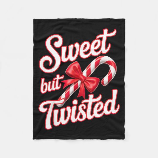 Sweet But Twisted Candy Cane Funny Christmas  Fleece Deken (Voorkant)