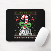 Sweet But Twisted Funny Candy Cane Ugly Christmas Muismat (Met muis)