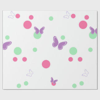 sweet butterflies and polka dots cadeaupapier