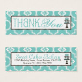 Sweet Cake Skinny TY Cadeau Tag Turq (Devant & derrière)