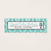 Sweet Cake Skinny TY Cadeau Tag Turq (Dos)