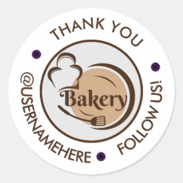 Sweet Cakes Bakery Waterverf Rond Dank u Ronde Sticker