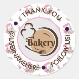 Sweet Cakes Bakery Waterverf Rond Dank u Ronde Sticker