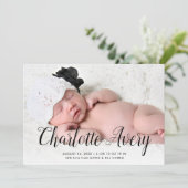 Sweet Calligraphy Photo Faire-part de naissance (Debout devant)