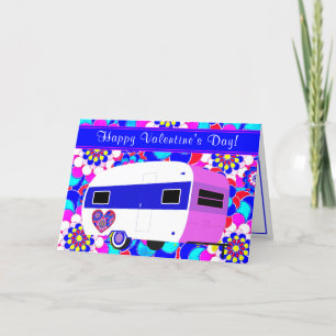 Sweet  Camper Mod Flowers Happy Valentijns Kaart