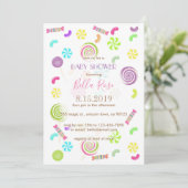 Sweet Candy Baby Shower Invitations (Debout devant)