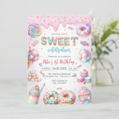 Sweet Candy Birthday Party Invitation (Debout devant)