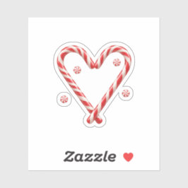 Sweet Candy Cane Heart Christmas Love  Sticker