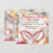 Sweet Candy Cane Holiday Party Uitnodiging (Voorkant / Achterkant)