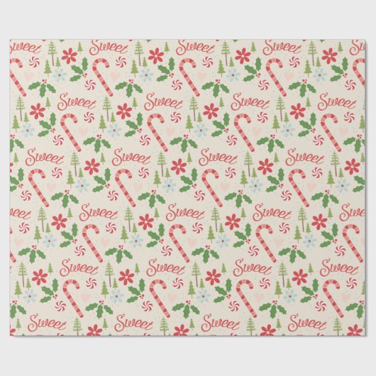 Sweet Candy Canes Cadeaupapier (Vlak)