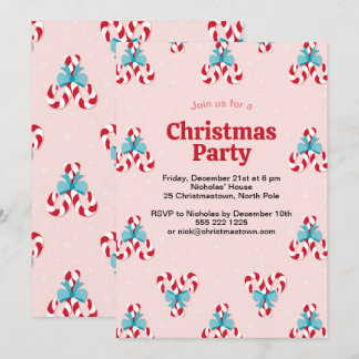 Sweet Candy Canes en Bows Kerstmis Kaart