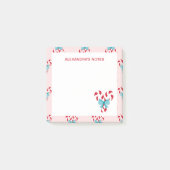 Sweet Candy Canes en Bows kerstpatroon Post-it® Notes (Voorkant)