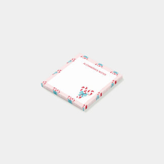 Sweet Candy Canes en Bows kerstpatroon Post-it® Notes