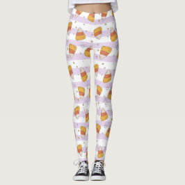 Sweet Candy Corn & Stars Halloween Patroon Leggings