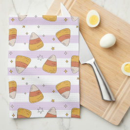 Sweet Candy Corn & Stars Halloween Patroon Theedoek