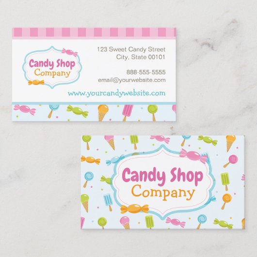 Sweet Candy Fun Confetti Carte de visite (Devant / Derrière)