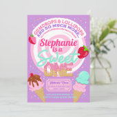 Sweet Candy Land 1er Anniversaire Fête Invitations (Debout devant)