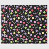 Sweet Candy Lollipops Pattern Birthday Cadeaupapier (Vlak)