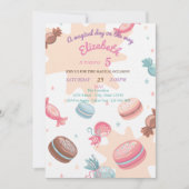Sweet Candy Macarons Invitation Anniversaire (Devant)