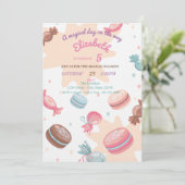 Sweet Candy Macarons Invitation Anniversaire (Debout devant)