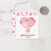 Sweet Candy rose Valentine's Classroom Carte photo (Devant/Arrière en situation)