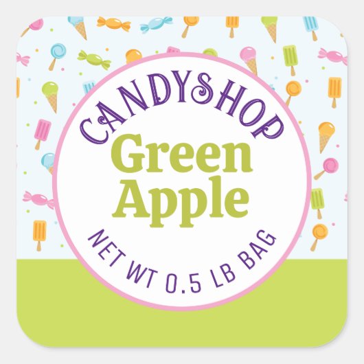 Sweet Candy Shop et Ice Cream Green Sticker Étique (Devant)