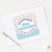 Sweet Candy Shop Ice Crème Bleu Sticker Étiquette (Enveloppe)