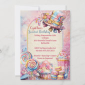 Sweet Candyland Anniversaire Fête Invitation (Dos)