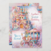 Sweet Candyland Anniversaire Fête Invitation (Devant / Derrière)