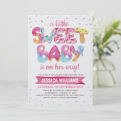 Sweet Candyland arroses Baby shower Invitation (Debout devant)