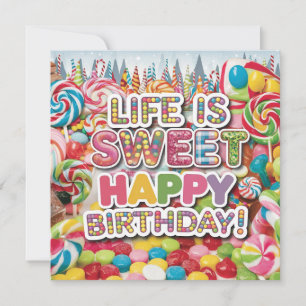 Sweet Candyland Birthday Design – leuk en kleurrij Kaart