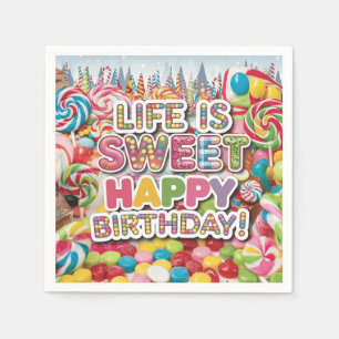 Sweet Candyland Birthday Design – leuk en kleurrij Servet