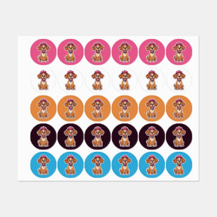 Sweet Cartoon Chien - Happy Puppy dans Sticker Cas