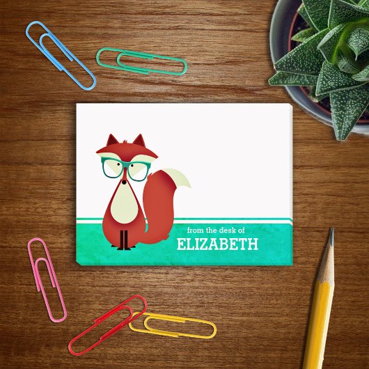 Sweet Cartoon Red Fox gepersonaliseerd Post-it® Notes