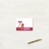 Sweet Cartoon Red Fox gepersonaliseerd Post-it® Notes (Op bureau)