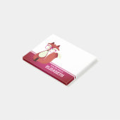 Sweet Cartoon Red Fox gepersonaliseerd Post-it® Notes (Schuin)