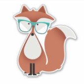 Sweet Cartoon Red Fox Vinyl Sticker (Voorkant)