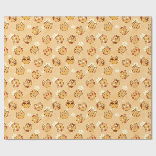 Sweet Cat Emoji Pattern | SINAASAPPEL Cadeaupapier (Vlak)