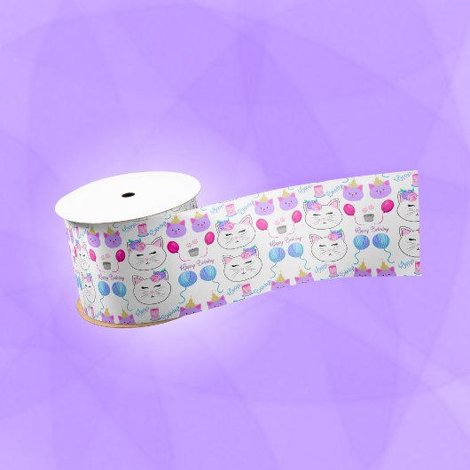 Sweet Cat Faces Happy Birthday Celebration Lint