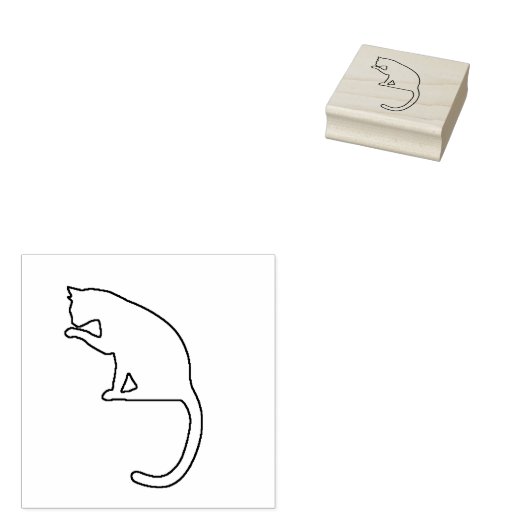 Sweet Cat Reinigt zijn pootkraft en kunststempel Rubberstempel (Gestempeld)