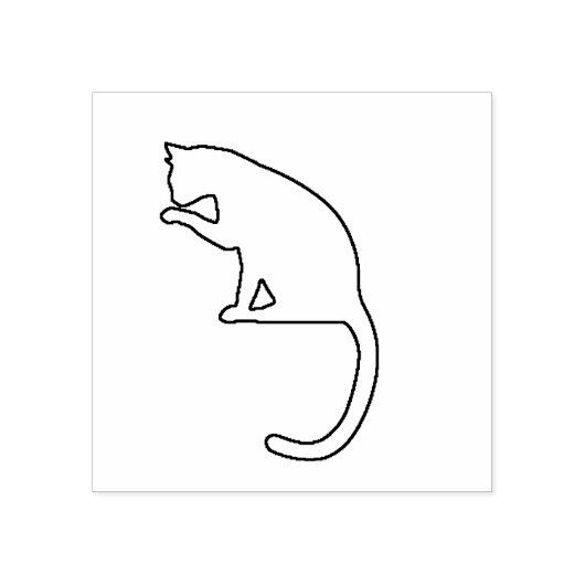 Sweet Cat Reinigt zijn pootkraft en kunststempel Rubberstempel (Afrduk)