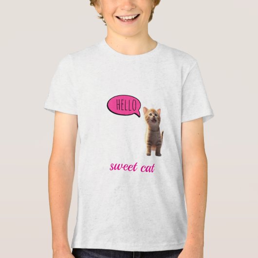 “Sweet Cat” Tri-Blend Shirt (Voorkant)