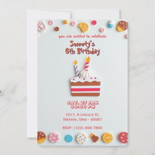 Sweet Celebration Anniversaire Invitation (Devant)