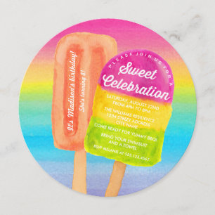 Sweet Celebration Birthday Party Invite Kaart