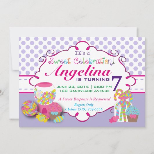 Sweet Celebration Candy Invitation (Devant)