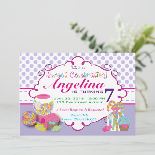 Sweet Celebration Candy Invitation (Debout devant)