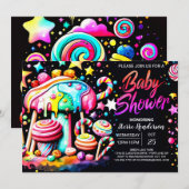 Sweet Celebration Candyland Baby shower Kaart (Voorkant / Achterkant)